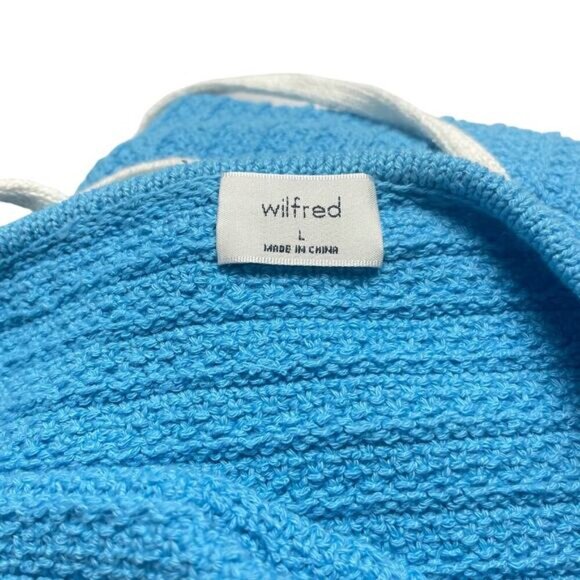 WILFRED Aritzia Phair Halter Dress Sz Large Aqua Blue - Picture 4 of 6